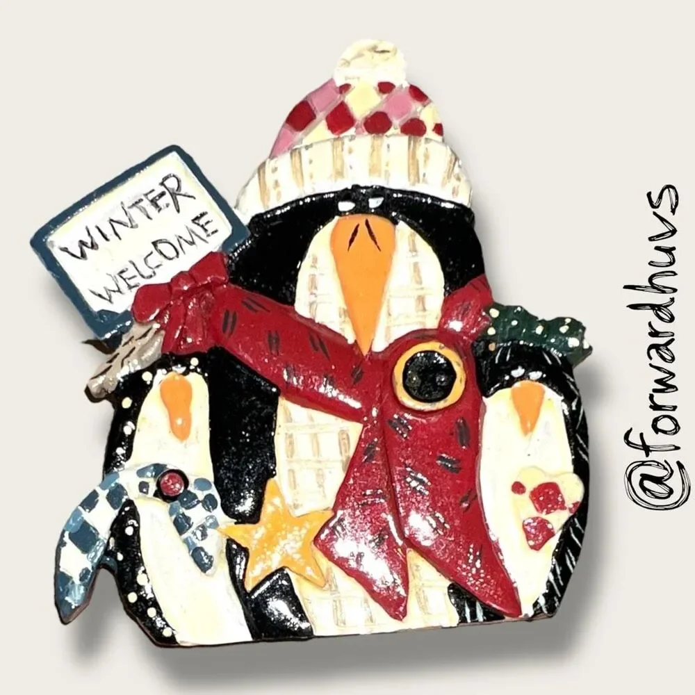 Painted Penguin Brooch
